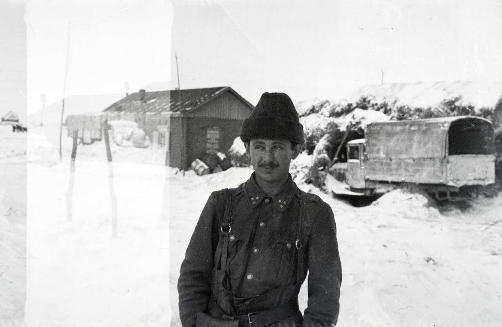 Russia, 1942, Miklós Lajos, snow, second World War, Hungarian soldier, Fortepan #140727