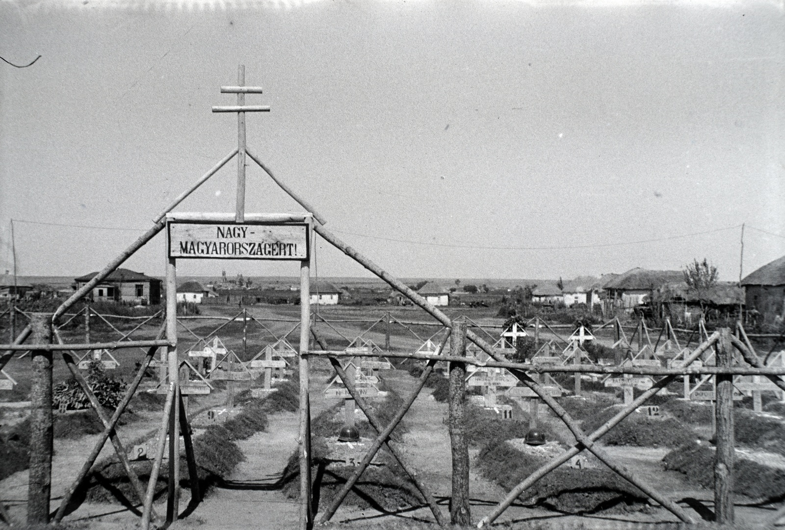 Russia, Yezdochnoye, katonai temető., 1942, Miklós Lajos, eastern front, second World War, cemetery, war grave, Fortepan #140740