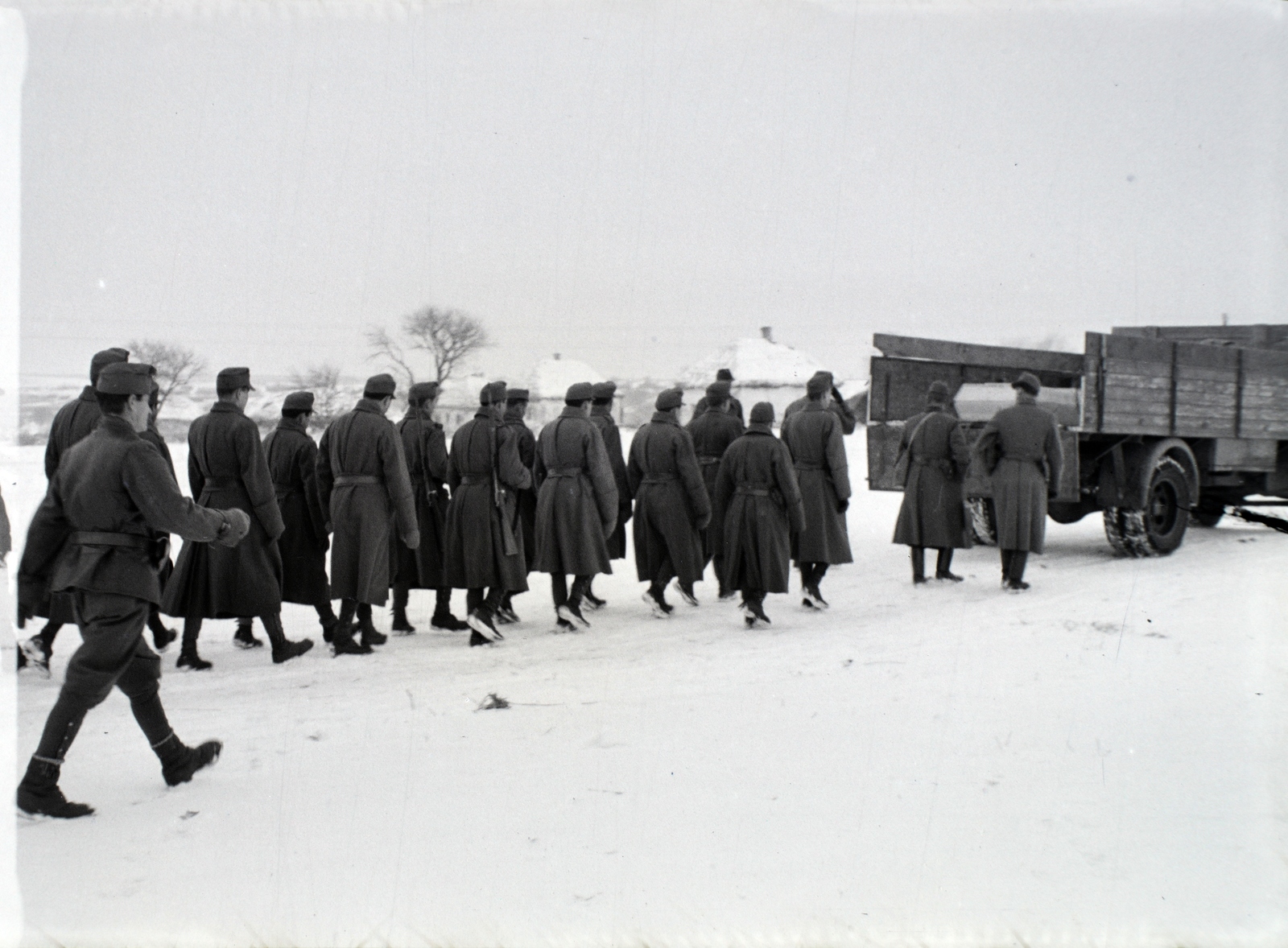Russia, 1942, Miklós Lajos, commercial vehicle, second World War, funeral, Fortepan #140753