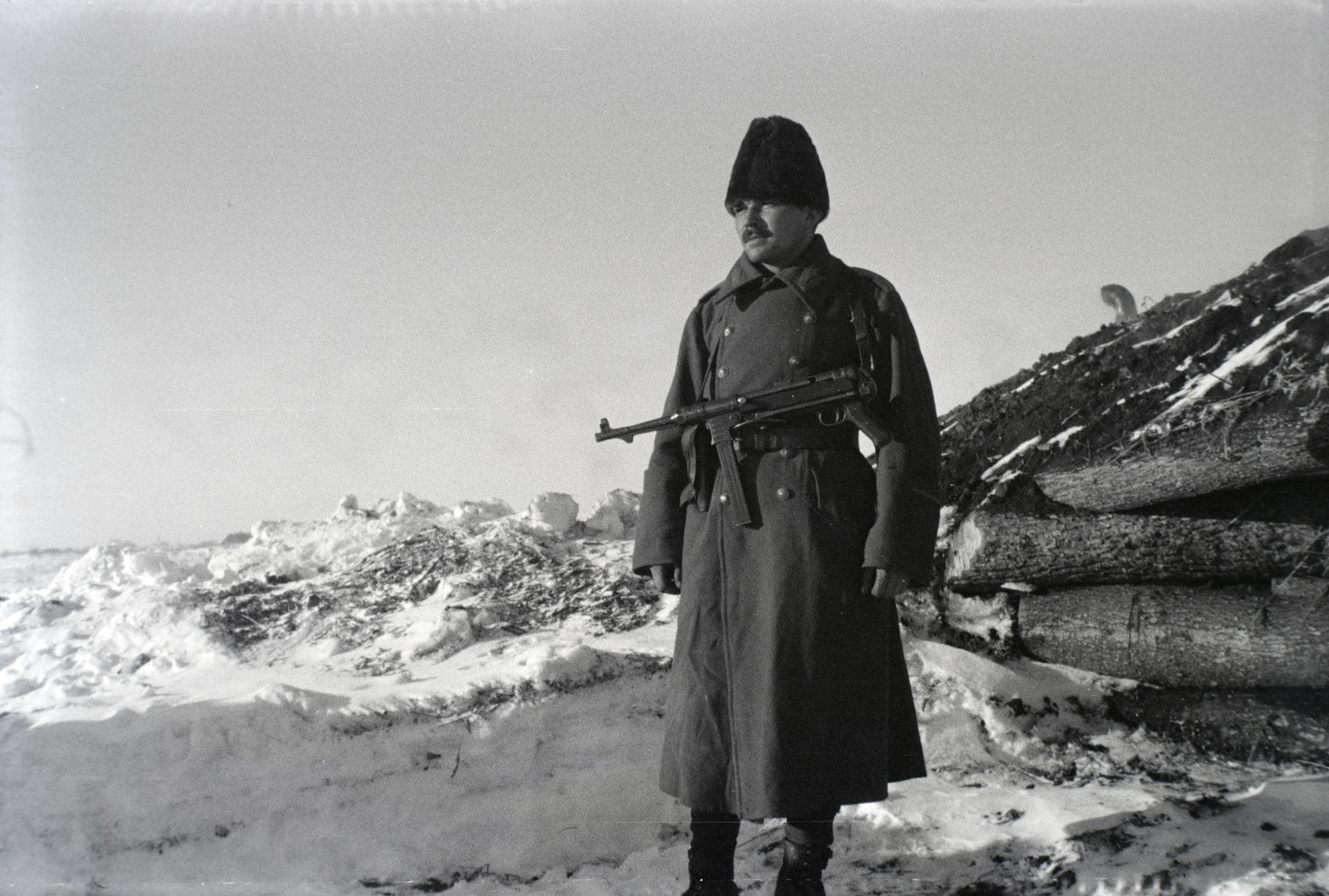 1942, Miklós Lajos, eastern front, second World War, machine gun, Fortepan #140815