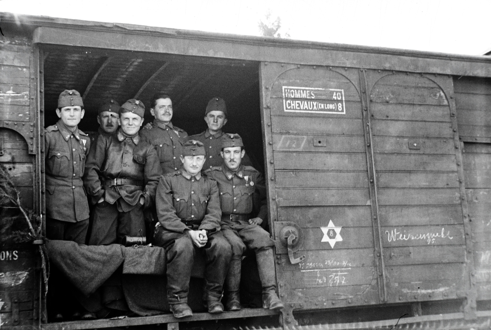 1942, Miklós Lajos, second World War, coach, yellow star, Fortepan #140844