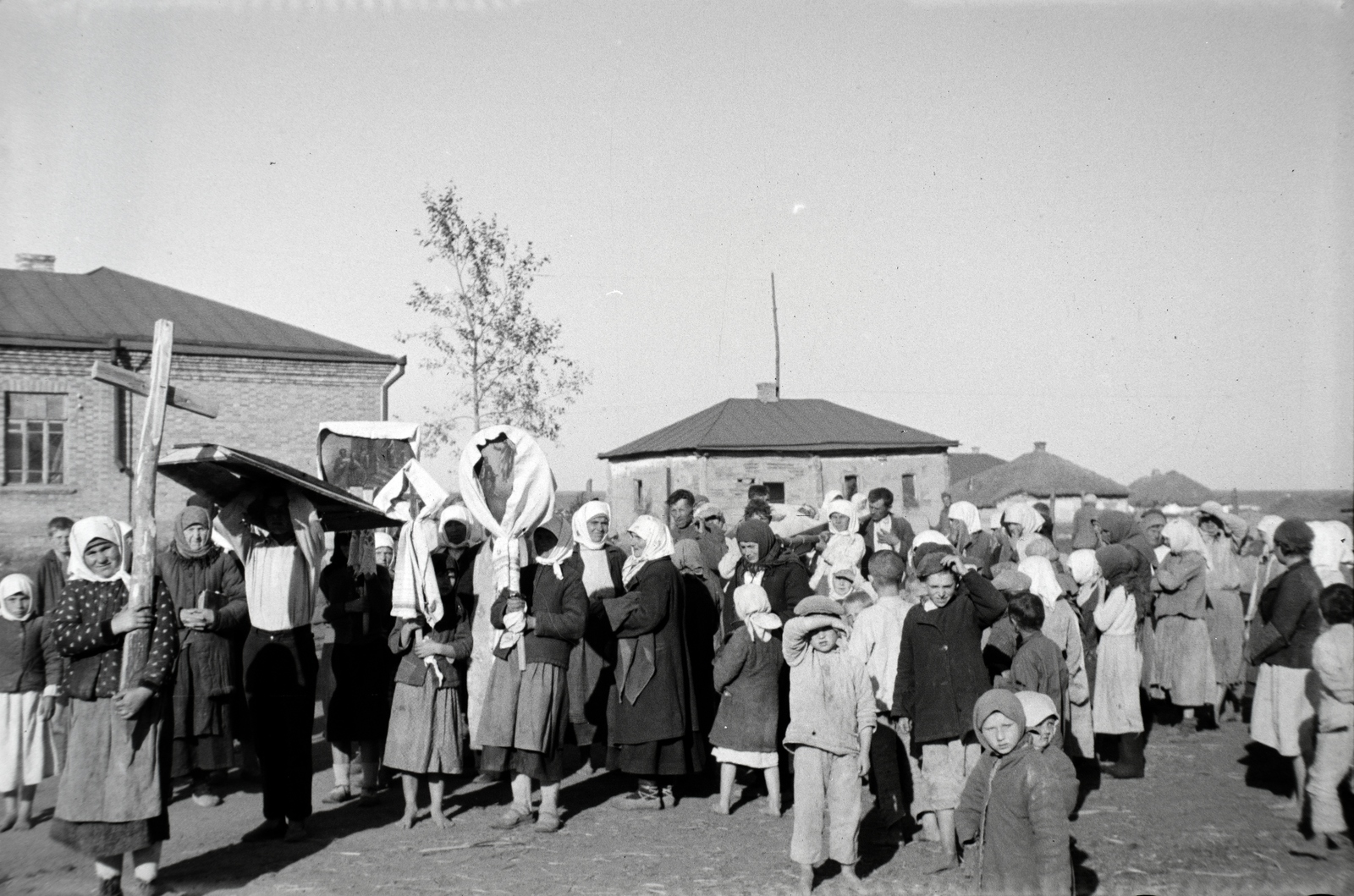 Oroszország, 1942, Miklós Lajos, második világháború, temetés, Fortepan #141105