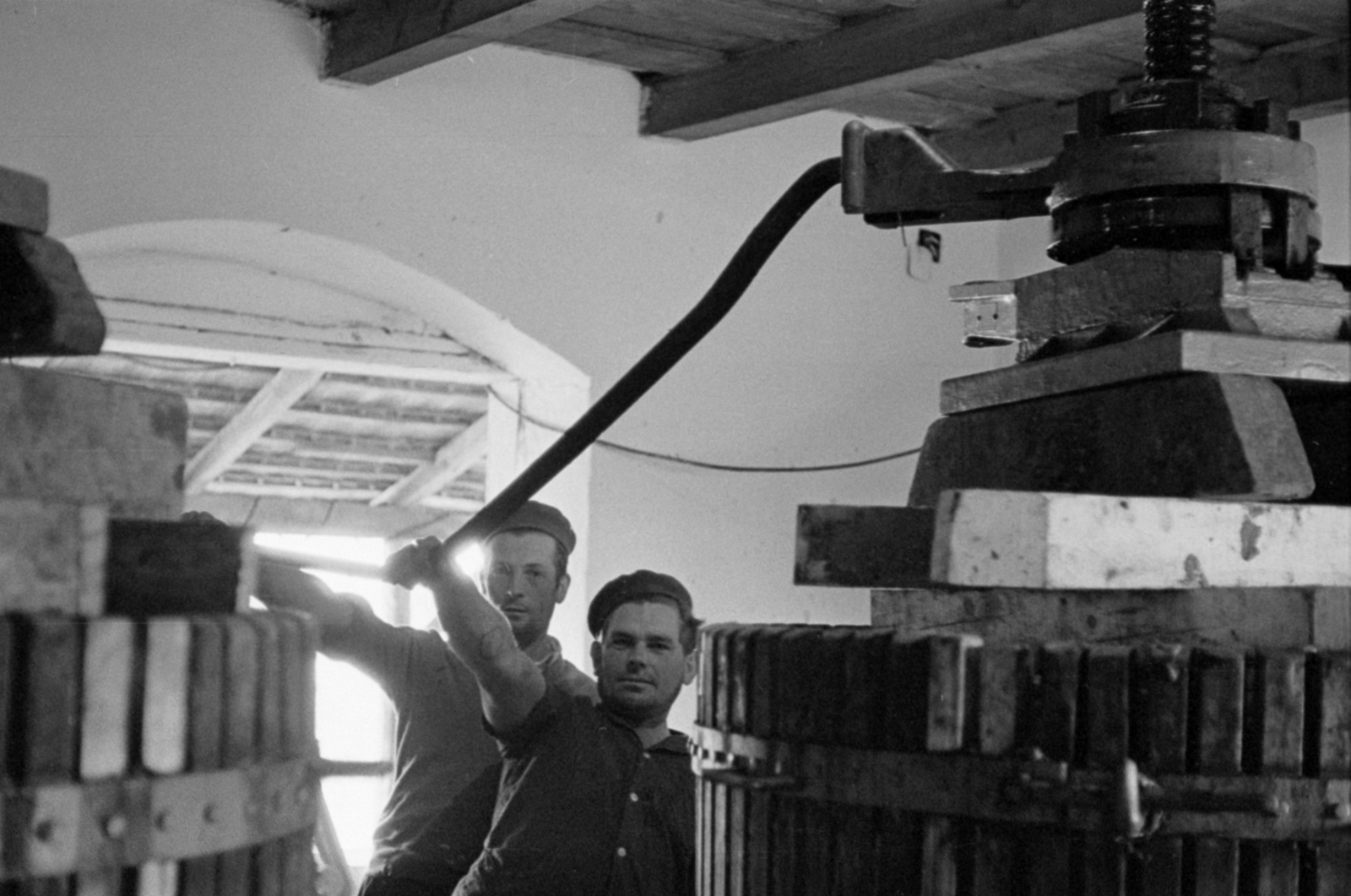 1968, Péterffy István, wine press, Fortepan #141901