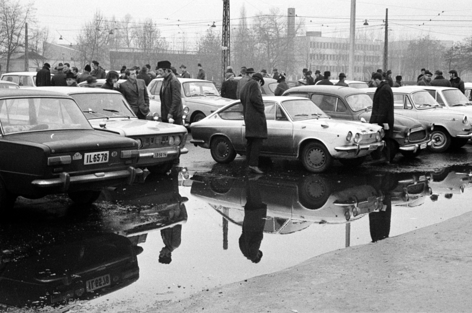 Hungary, Budapest X., Albertirsai út, autópiac., 1972, Péterffy István, Skoda-brand, Fiat-brand, Lada-brand, Polski Fiat-brand, Italian brand, number plate, car market, Budapest, Fortepan #142244