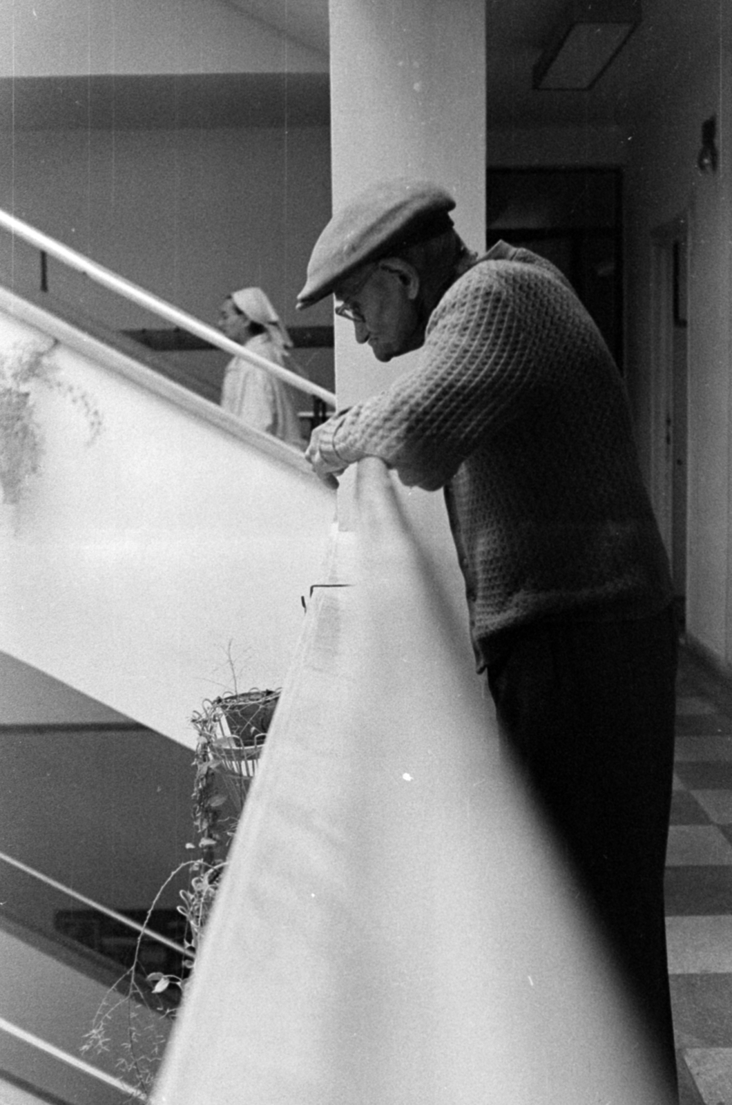 1968, Péterffy István, railing, stairs, Fortepan #142503