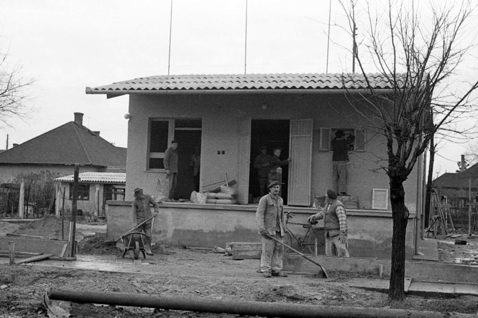 Magyarország, Monor, Széchenyi utca, a gázcseretelep építése., 1970, Péterffy István, építkezés, Fortepan #142598