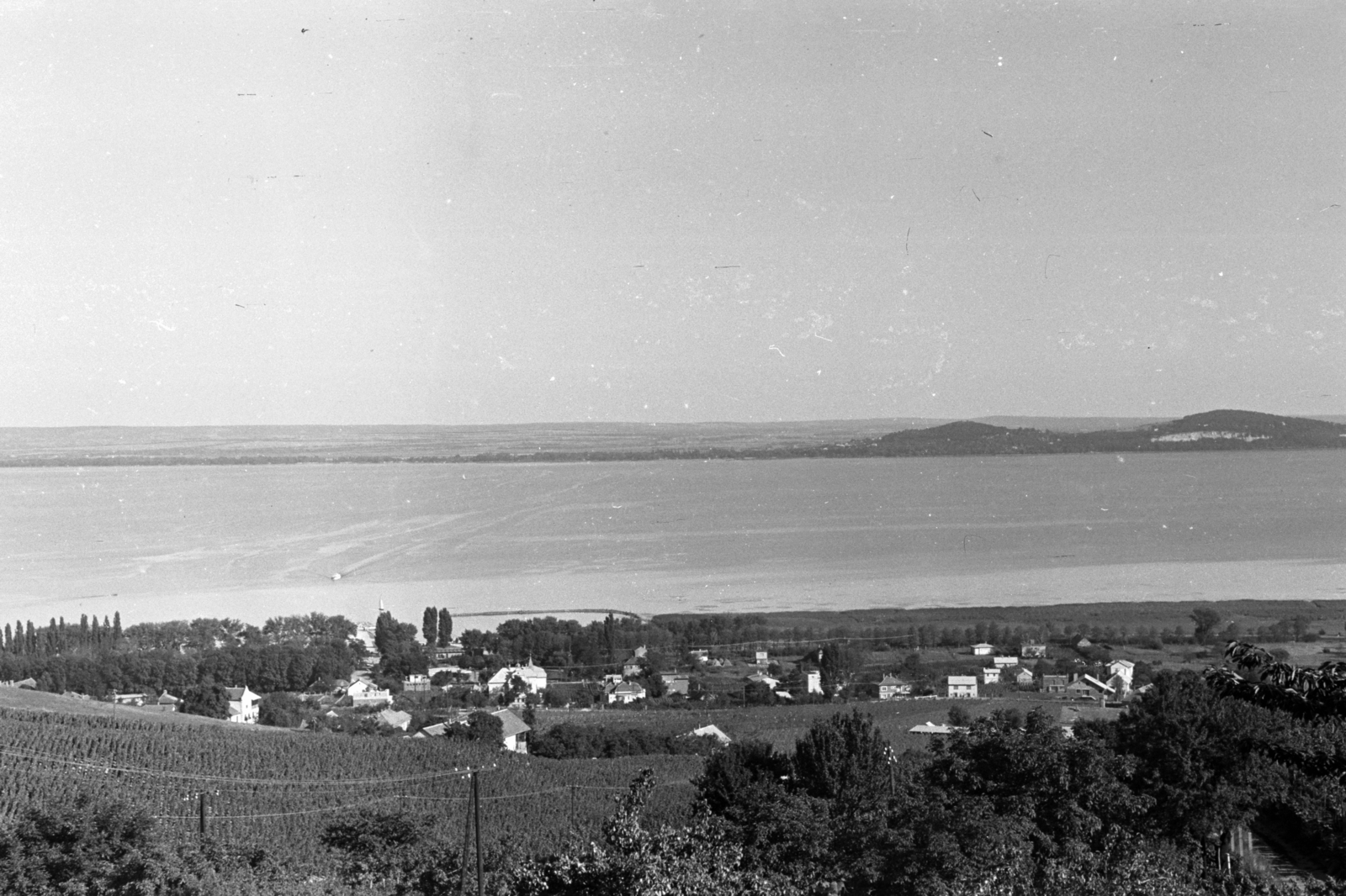 Hungary,Lake Balaton, Badacsonytomaj, kilátás Fonyód felé., 1969, Chuckyeager tumblr, Fortepan #142828