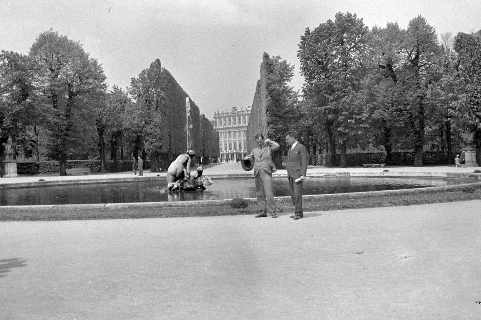 Austria, Vienna, Schönbrunni-kastély a parkból nézve, 1939, Csontos Péter, castle, Nicolò Pacassi-design, Fortepan #14304