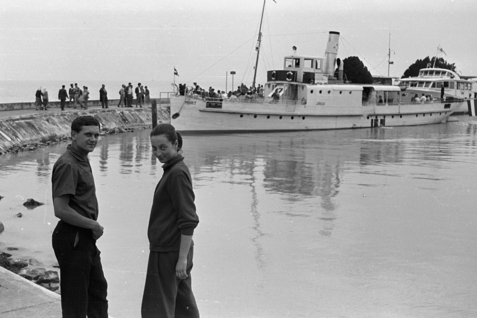 Hungary,Lake Balaton, Tihany, kikötő., 1963, Chuckyeager tumblr, Jókai ship, Fortepan #143040