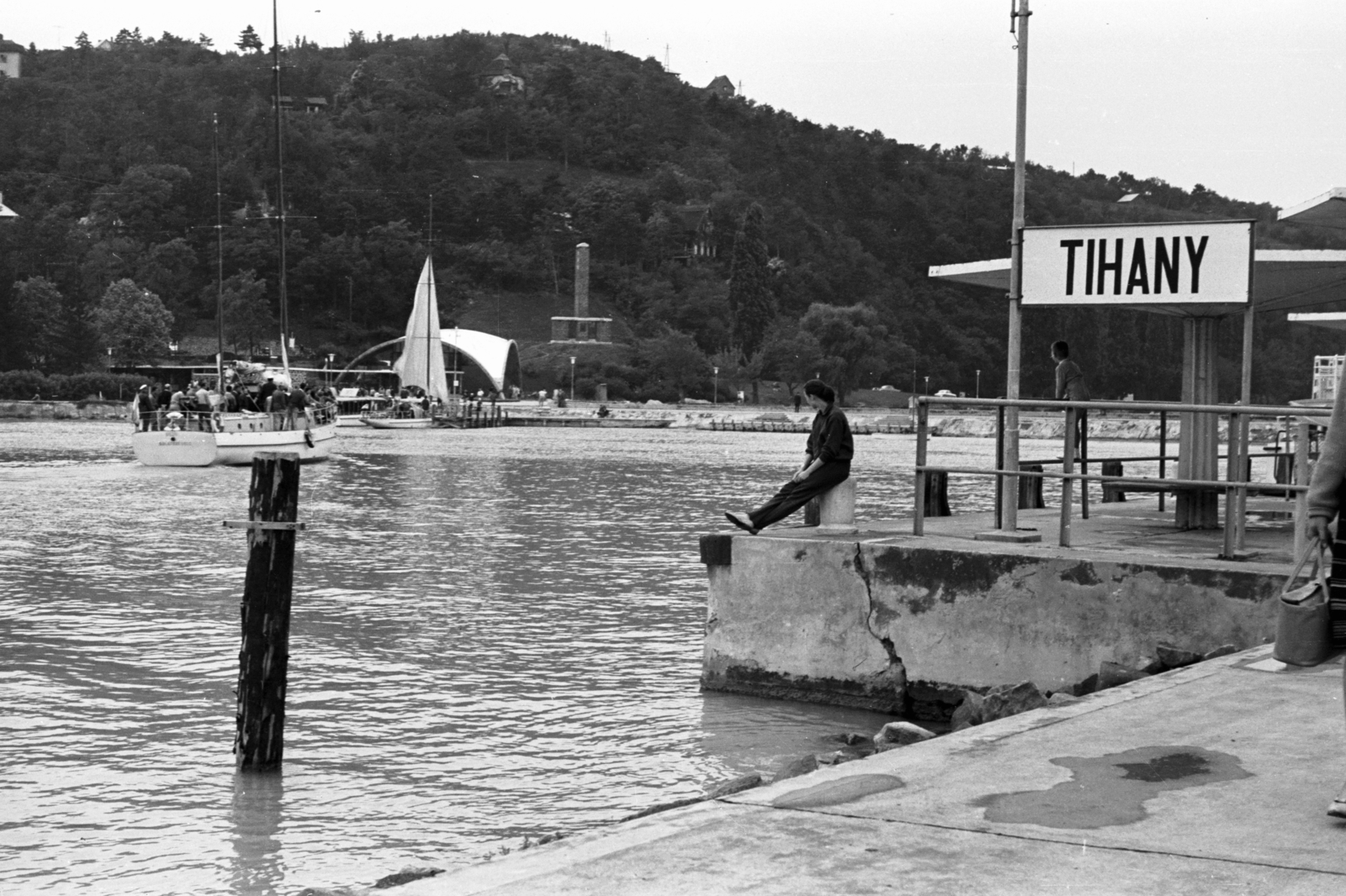 Magyarország,Balaton, Tihany, hajóállomás., 1963, Chuckyeager tumblr, Fortepan #143049