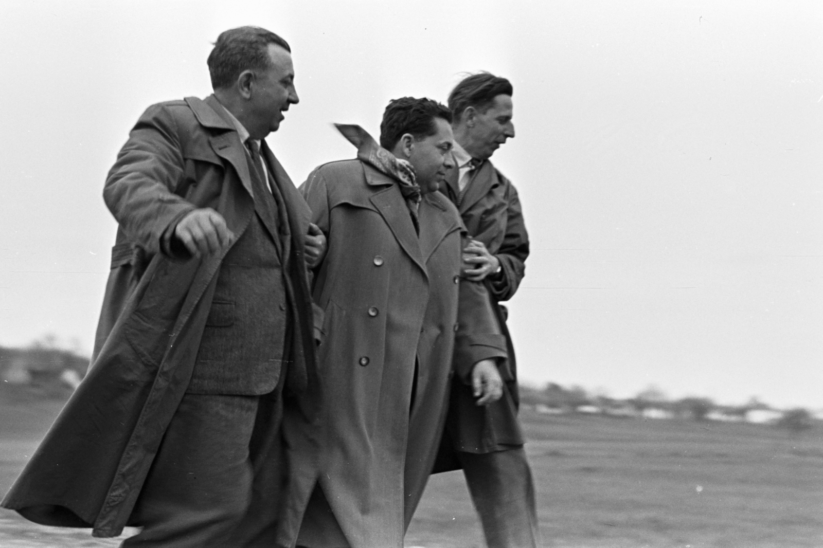 1960, Chuckyeager tumblr, men, three people, Fortepan #143257