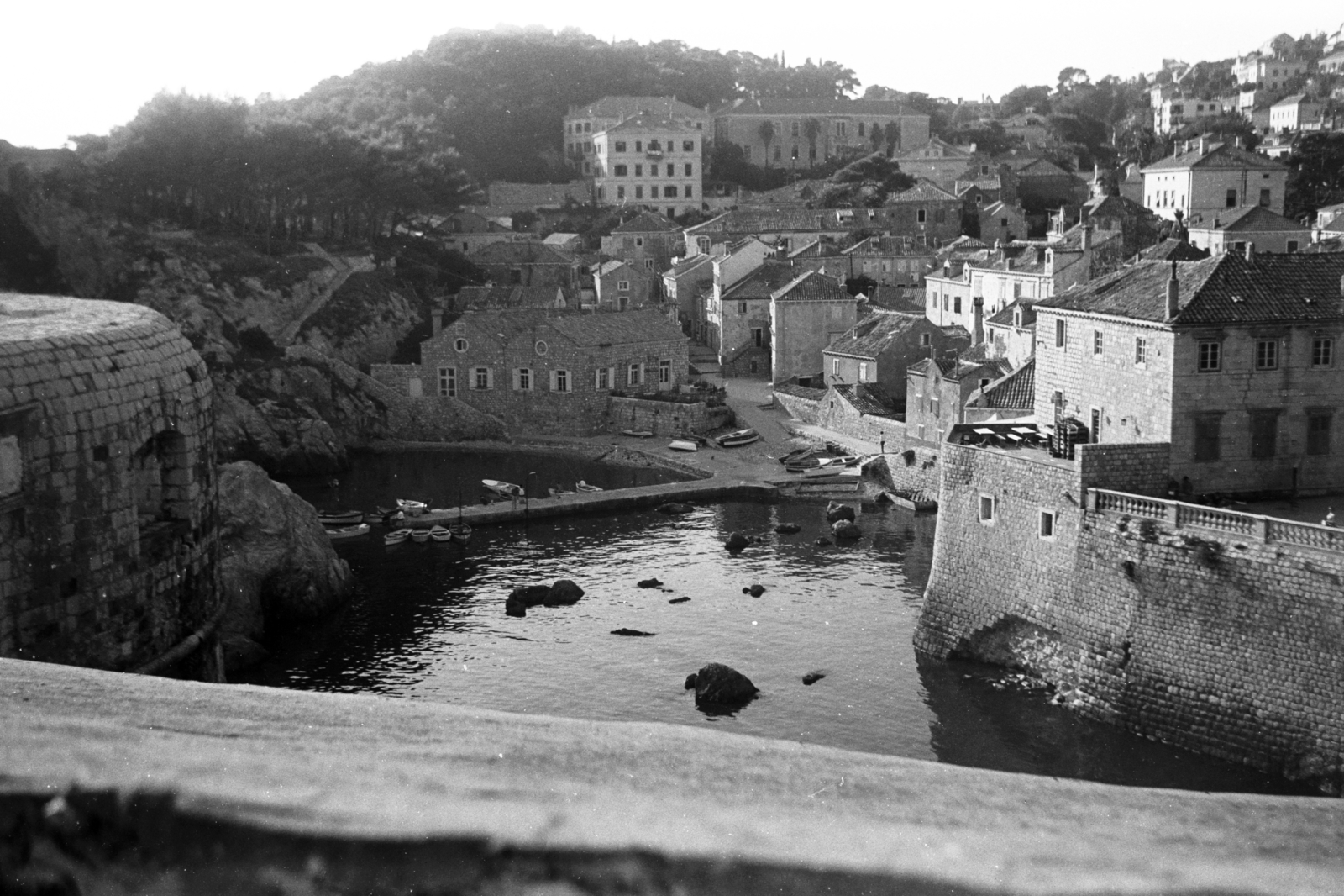 Horvátország,Adria, Dubrovnik, kilátás a Minčeta erődből az óvárosra., 1963, Chuckyeager tumblr, Jugoszlávia, Fortepan #143423
