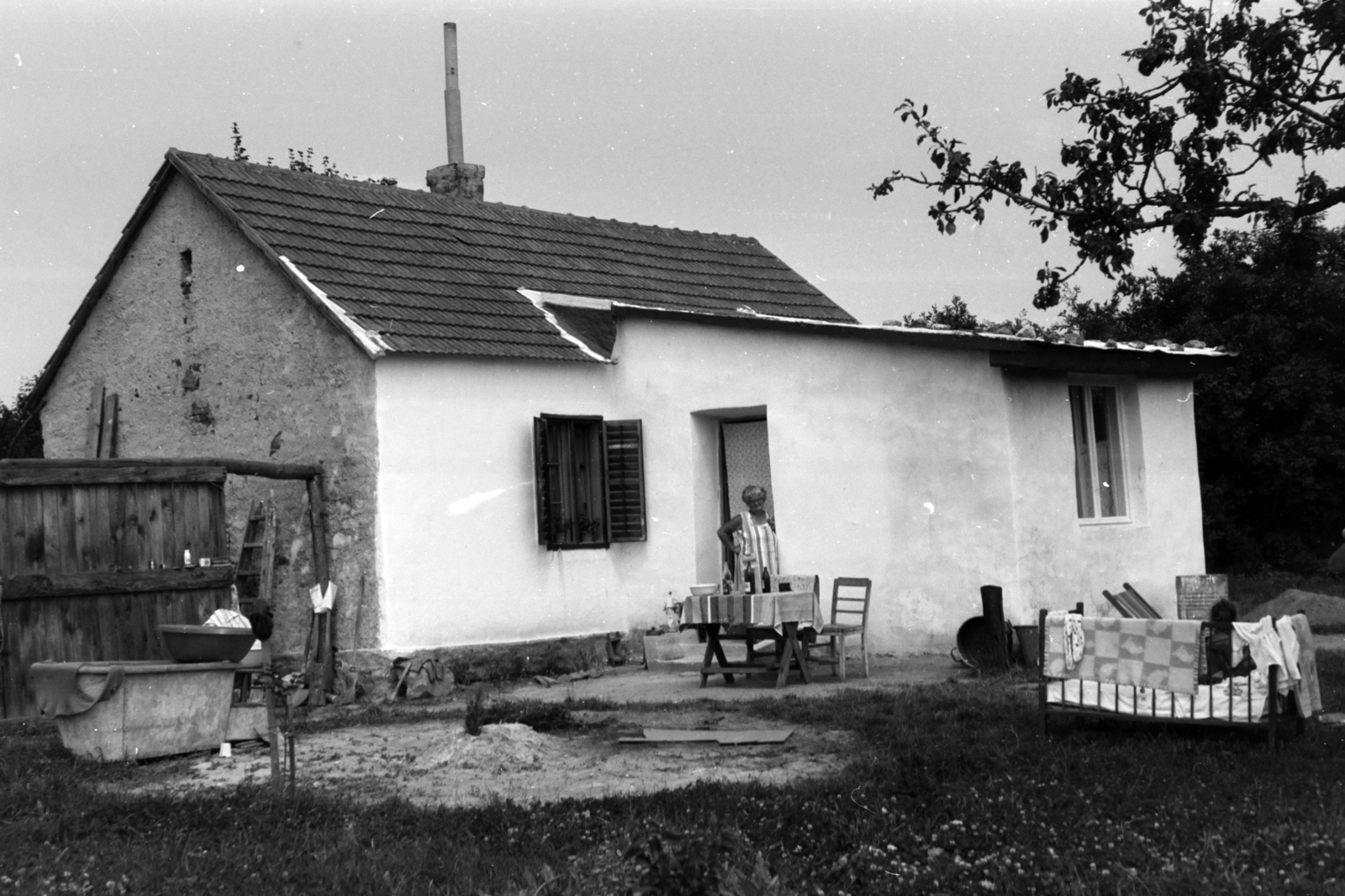 1960, Chuckyeager tumblr, poverty, venetian blind, kids beds, Fortepan #143487