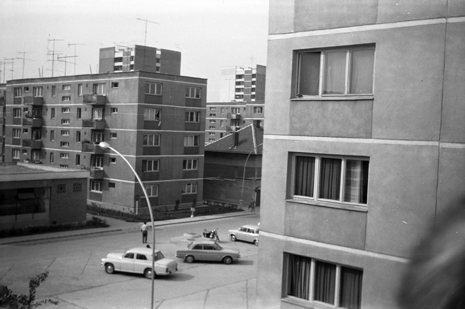Romania,Transylvania, Timisoara, Strada București, háttérben a Bulevardul Take Ionescu toonyházai., 1970, Chuckyeager tumblr, Fortepan #143519