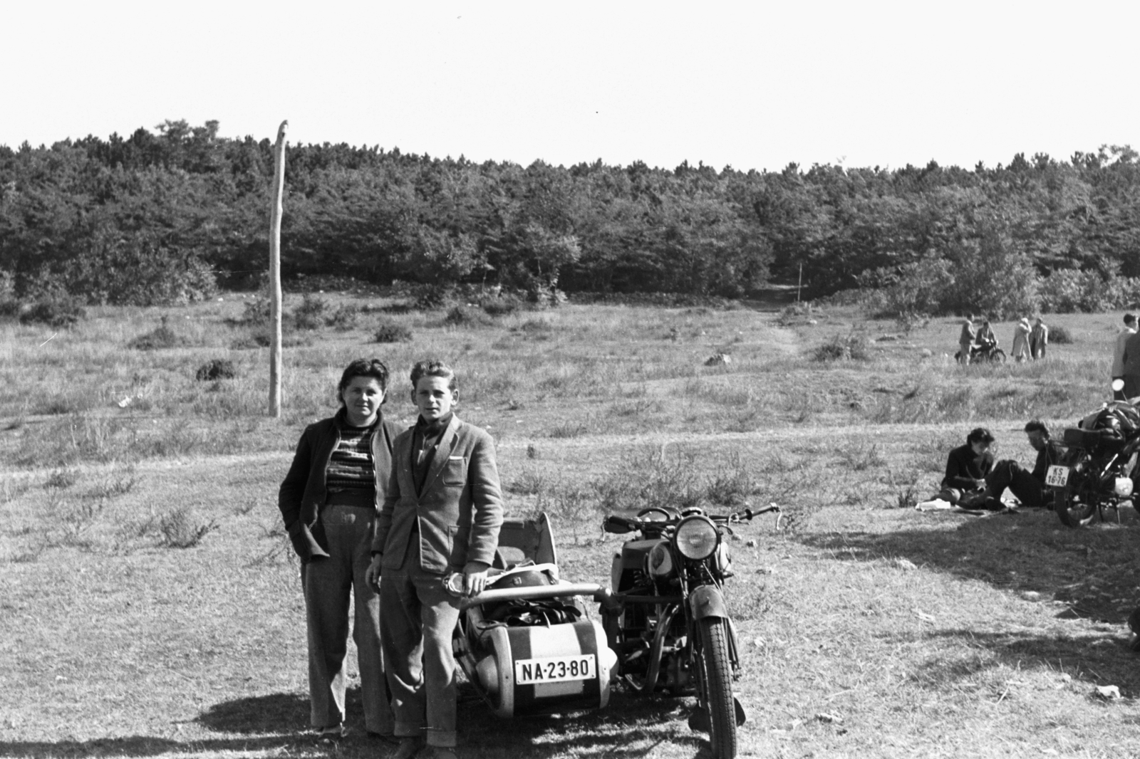 1960, Chuckyeager tumblr, motorcycle with sidecar, Fortepan #143598