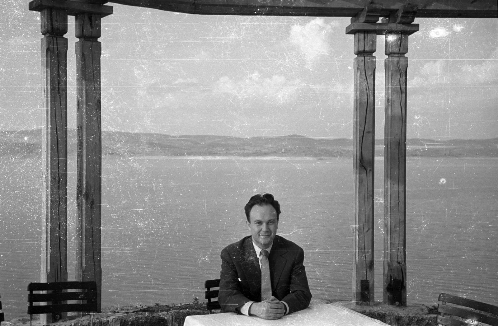 1959, Szent-tamási Mihály, terrace, Fortepan #14374