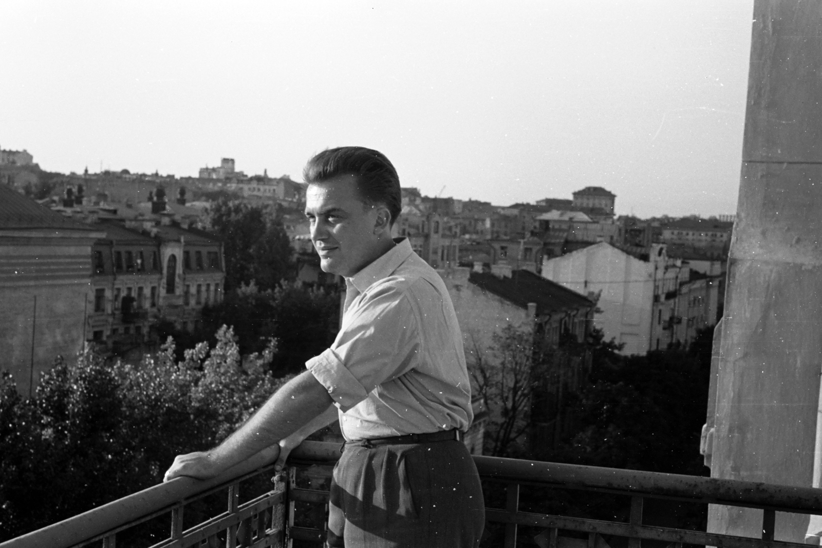 Ukraine, Kyiv, Puskin utca, kilátás a Ukraina (később Premier Palace) Hotelből a Tarasz Sevcsenko sugárút felé., 1959, Chuckyeager tumblr, Soviet Union, Fortepan #143779