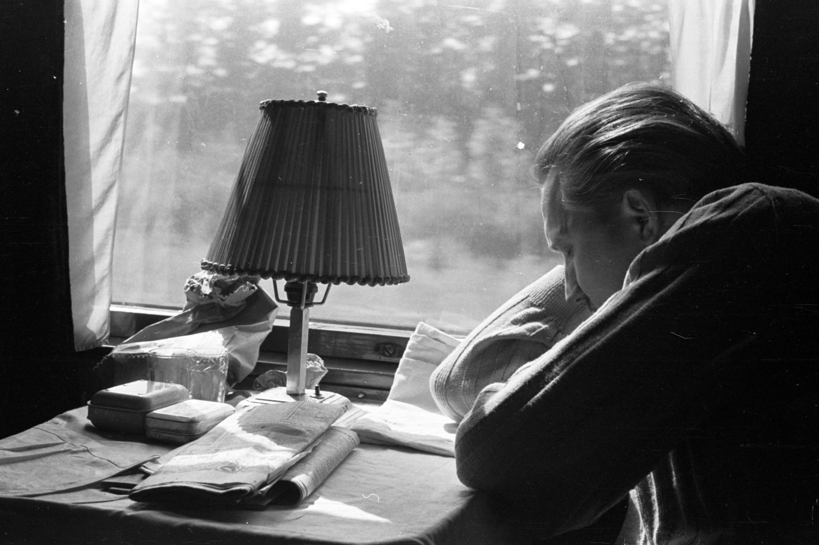 1959, Chuckyeager tumblr, Soviet Union, train, sleeping, Fortepan #143783