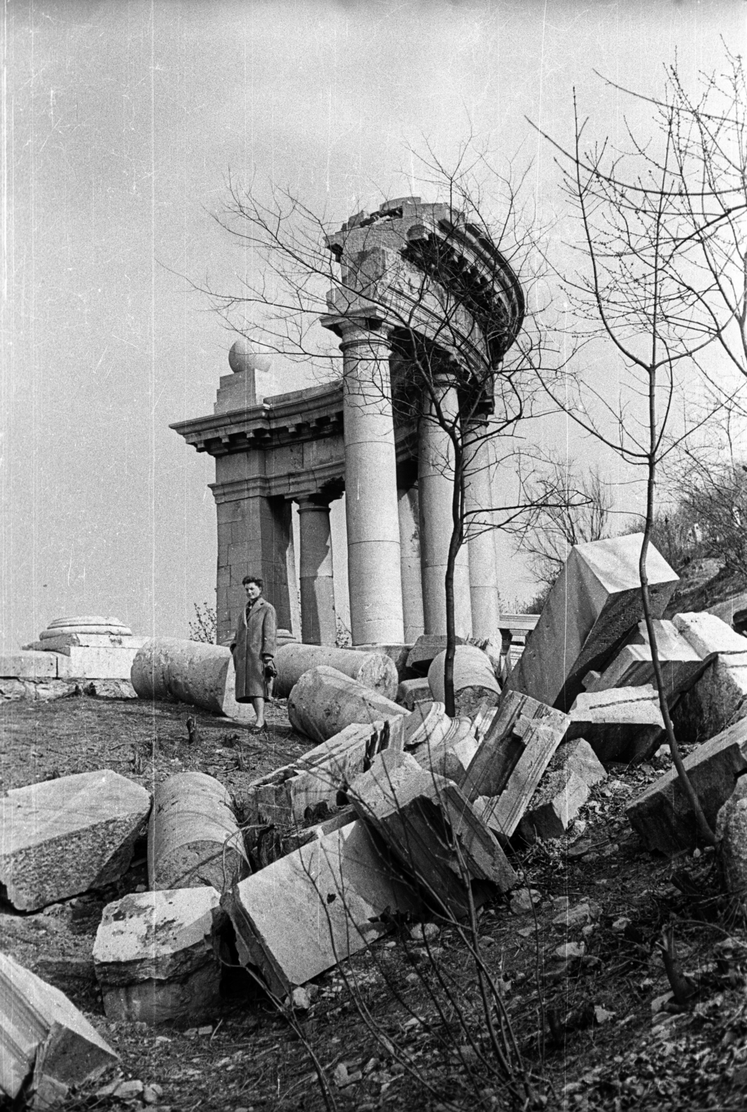 Hungary, Budapest I., Szent Gellért emlékmű., 1959, Szent-tamási Mihály, war damage, Budapest, Fortepan #14412