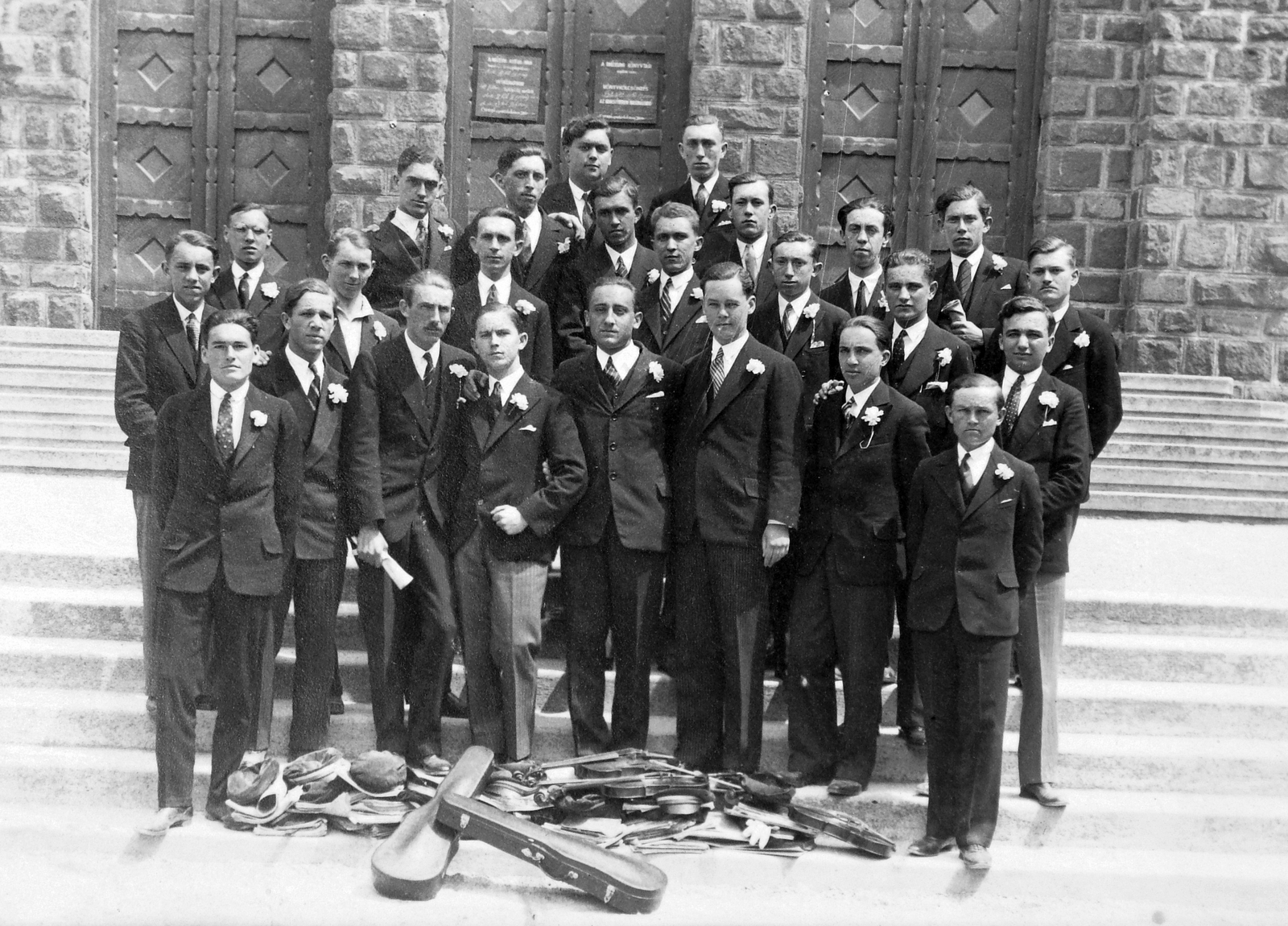 Hungary, Veszprém, Erzsébet sétány 1., Veszprém Megyei Múzeum (később Laczkó Dezső Múzeum)., 1934, Baráth Endre, tableau, museum, violin, István Medgyaszay-design, Fortepan #14499