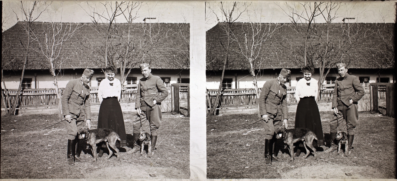 1916, Asztalos András, kutya, sztereófotó, Fortepan #146063