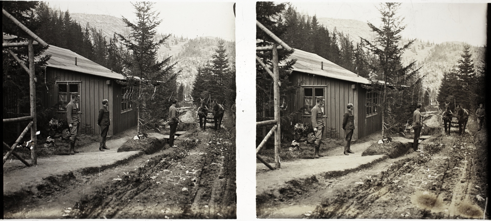 Romania,Transylvania, Gheorgheni, 1916, Asztalos András, stereophoto, military, mud, Horse-drawn carriage, Fortepan #146067