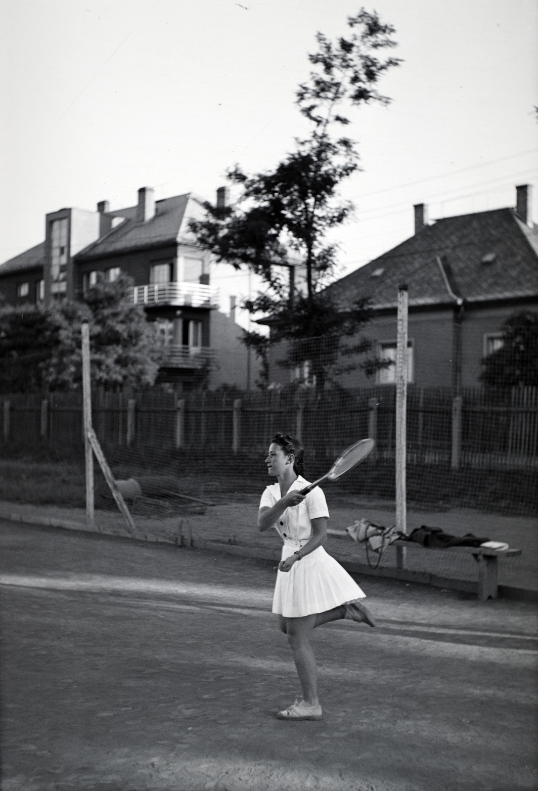 1941, Sattler Katalin, tennis, Fortepan #146314