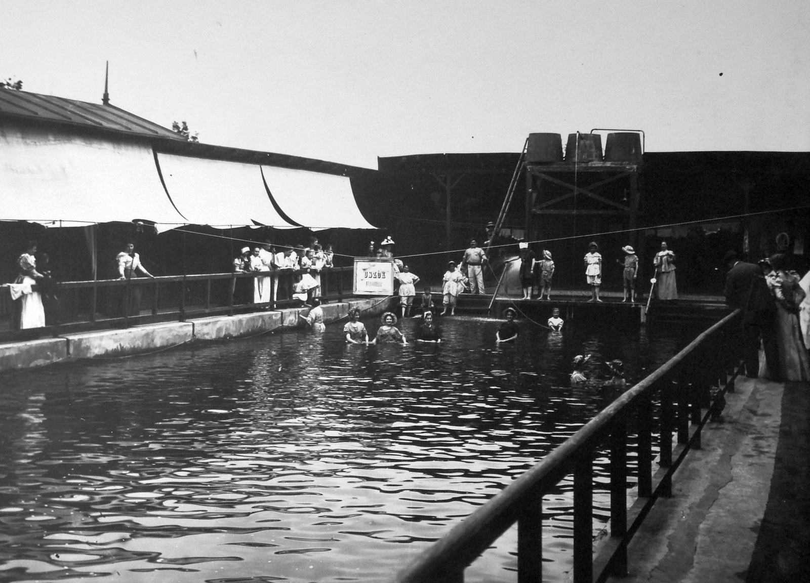 Hungary, Pécel, uszoda., 1905, Saly Noémi, swimming pool, bathing, Fortepan #14645