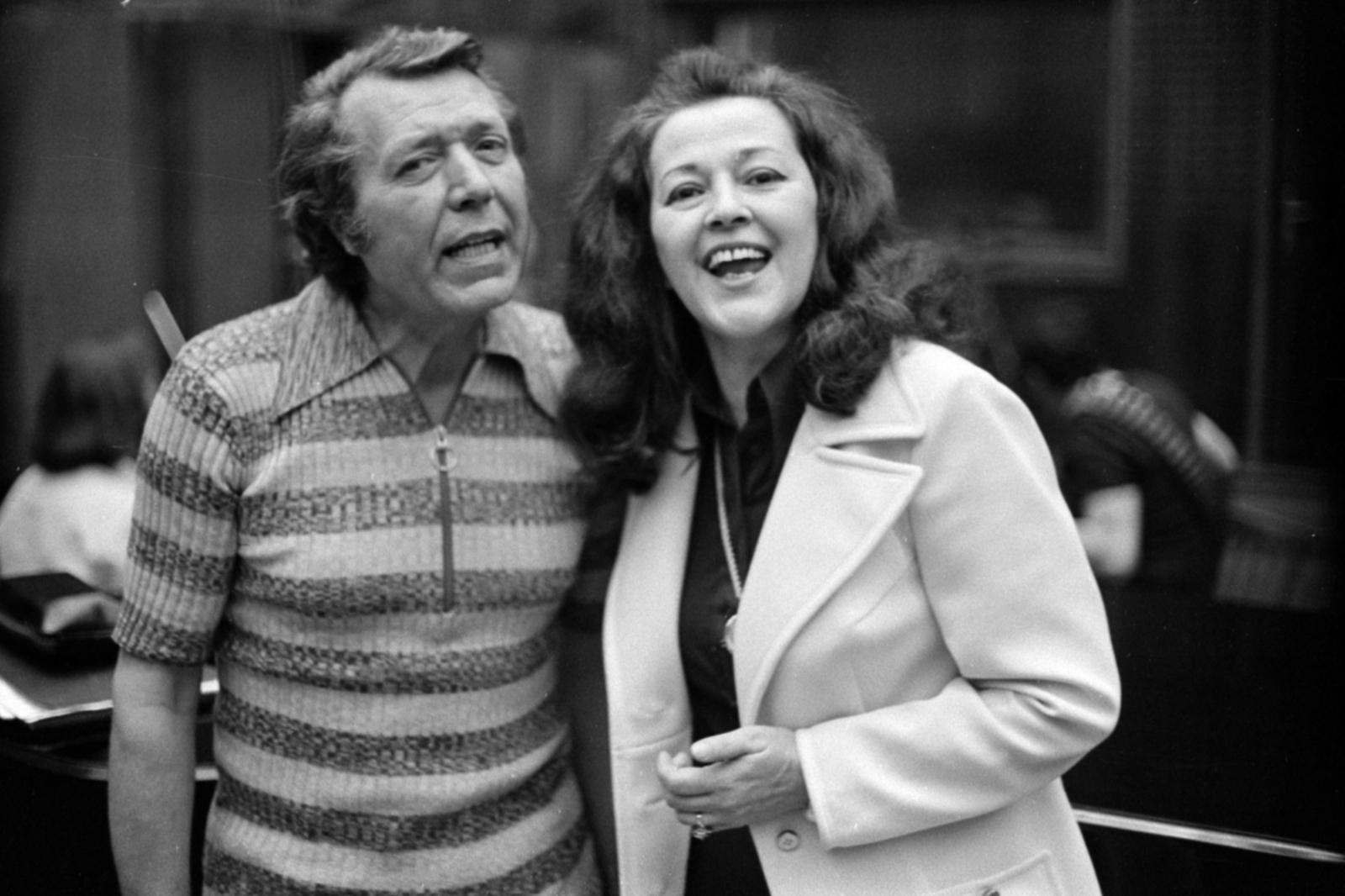 Hungary, Budapest V., az MTV stúdiója, Vámosi János és Záray Márta táncdalénekesek., 1975, Szalay Zoltán, Budapest, Hungarian Radio, man and woman, celebrity, Fortepan #147111