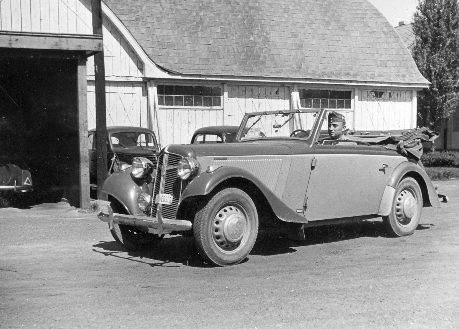 Adler Trumpf Junior 1E Karmann kabrió személygépkocsi, honvédségi állományban., 1943, Négyesi Pál, German brand, Adler-brand, Fortepan #14713