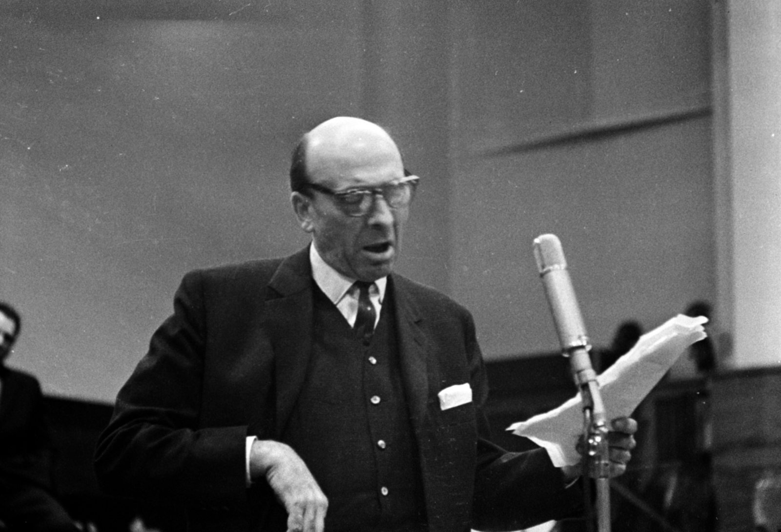 Magyarország, Budapest VIII., a Magyar Rádió 6-os stúdiója, Major Tamás színművész., 1965, Szalay Zoltán, Budapest, Magyar Rádió, Fortepan #147454