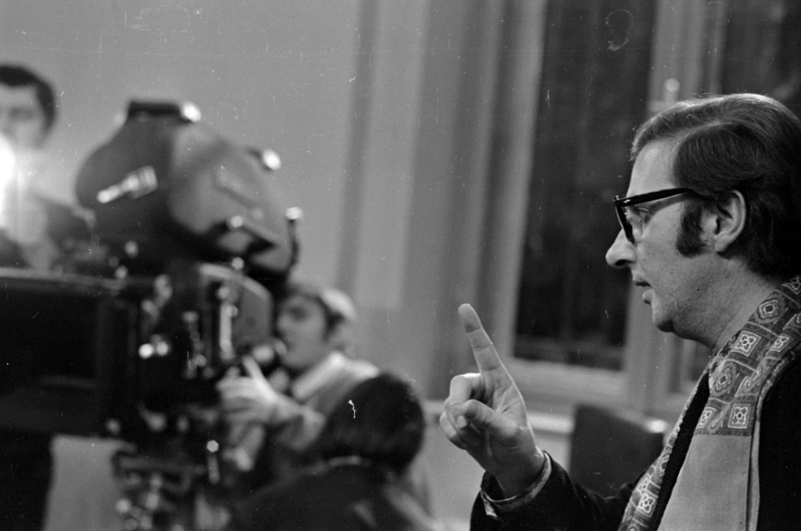 Hungary, Budapest V., az MTV stúdiója, Sánta Ferenc A Müller család halála című novellájából készült tévéjáték felvétele. Mihályfi Imre rendező., 1972, Szalay Zoltán, Budapest, Fortepan #147880