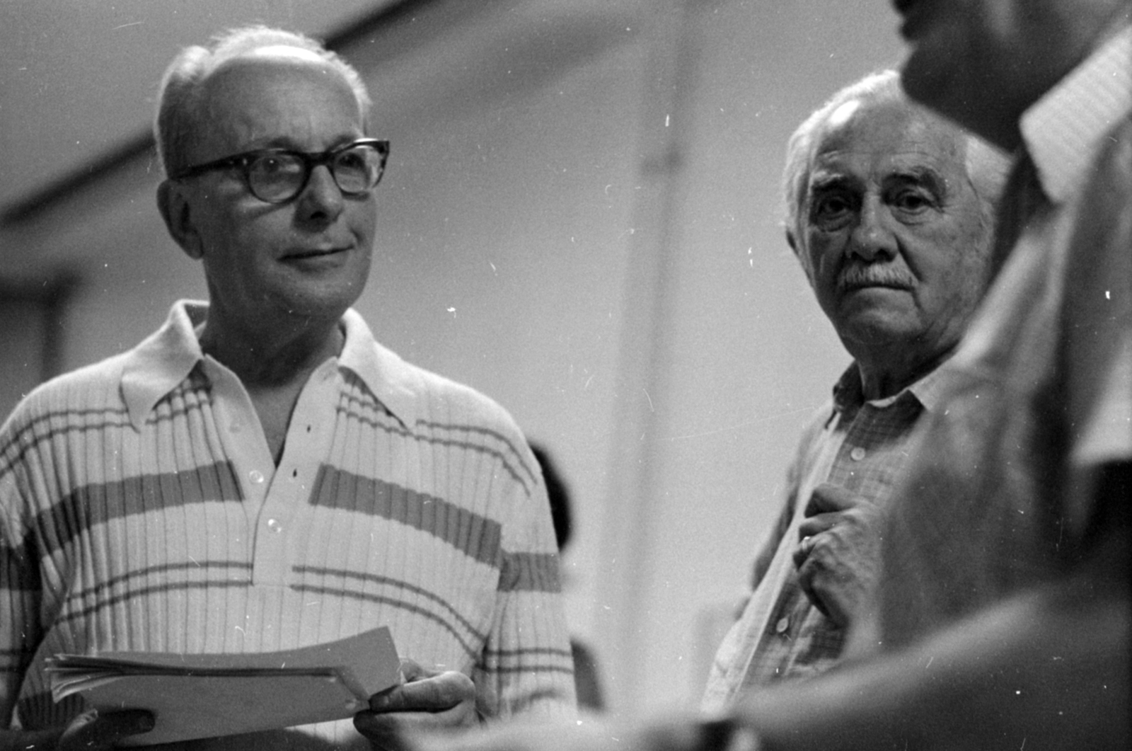 Hungary, Budapest VIII., Magyar Rádió, Ráday Imre és Pethes Sándor színművészek., 1977, Szalay Zoltán, Budapest, Hungarian Radio, Fortepan #148005