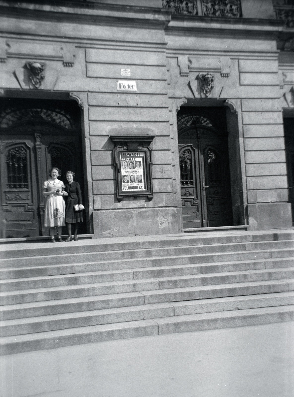 Slovakia, Košice, Fő tér (Hlavné namestie), Állami Színház., 1939, Barbjerik Ferenc, national theater, theater, Adolf Láng-design, Neo-Baroque-style, Fortepan #148208