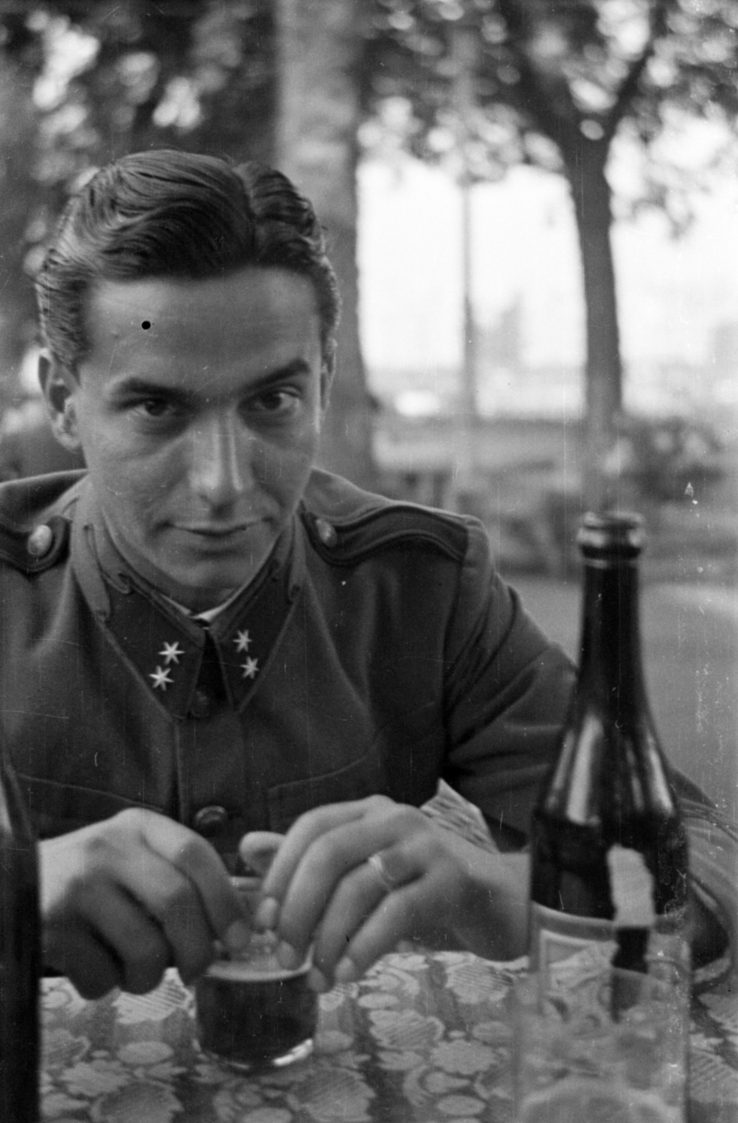 1942, Barbjerik Ferenc, katona, pohár, tiszt, Fortepan #148317