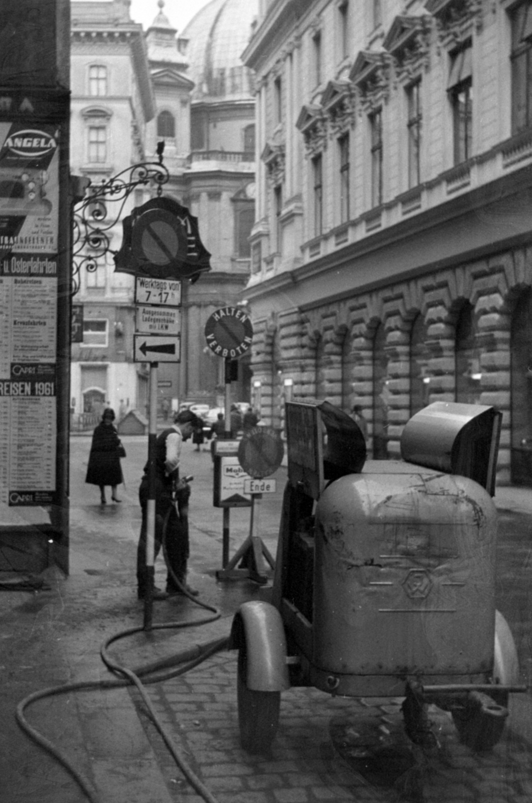 Ausztria, Bécs, Habsburgergasse a Graben és a Szent Péter-templom (Peterskirche) felé nézve., 1962, Barbjerik Ferenc, Fortepan #148659