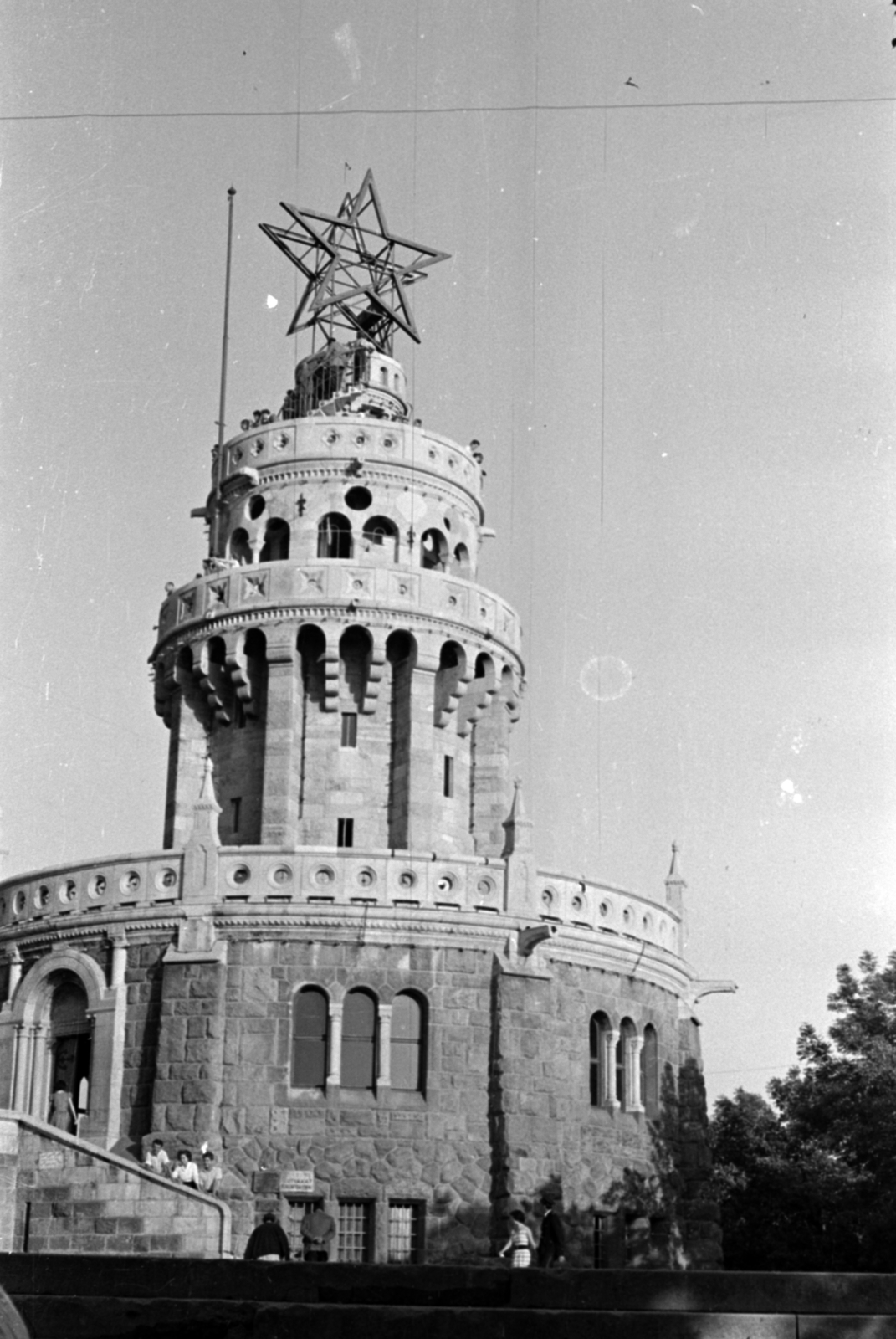 Magyarország, Budapest XII., Jánoshegy, Erzsébet-kilátó., 1958, Fortepan/Album027, vörös csillag, Budapest, Fortepan #149025