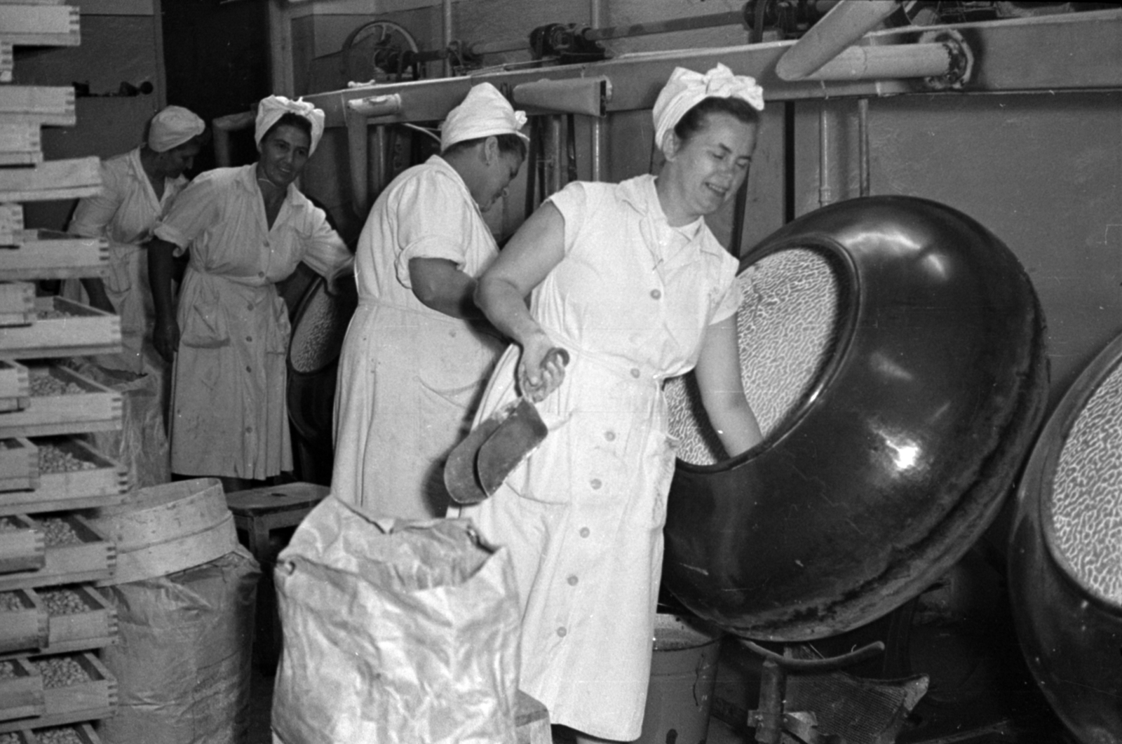 Hungary, Budapest VIII., Tolnai Lajos utca 25., Budapesti Sütőporgyár, C vitamin drazsé gyártása., 1958, Fortepan/Album027, Budapest, dragee, Fortepan #149056