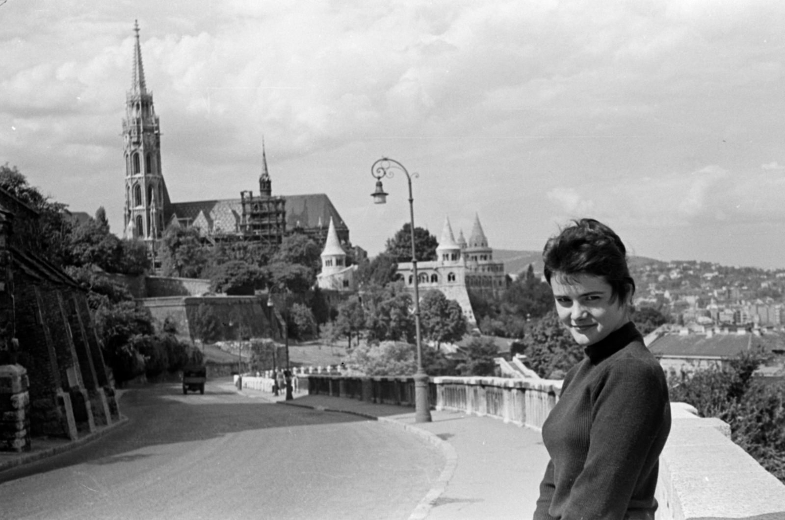 Magyarország, Budapest I., Hunyadi János út, szemben a Mátyás-templom és a Halászbástya., 1959, Fortepan/Album027, Budapest, Fortepan #149224