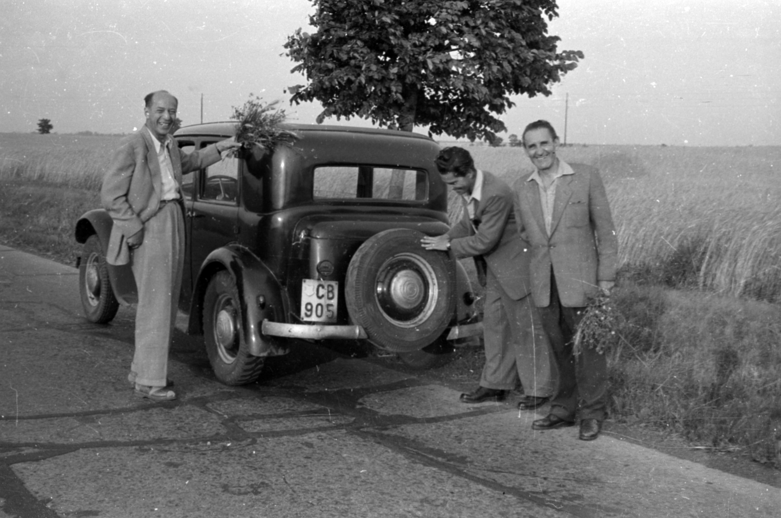 1953, Fortepan/Album027, automobile, number plate, spare wheel, Fortepan #149242