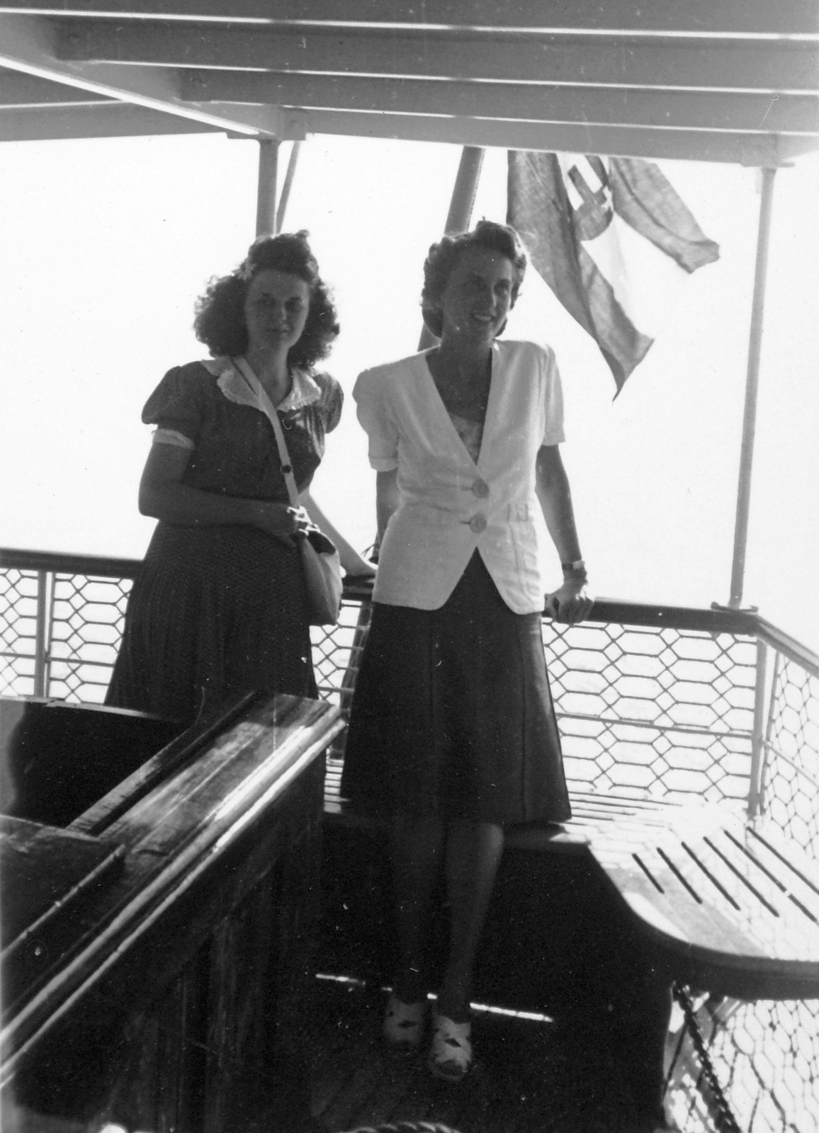 Hungary,Lake Balaton, 1940, Saly Noémi, fashion, ship, Fortepan #14933