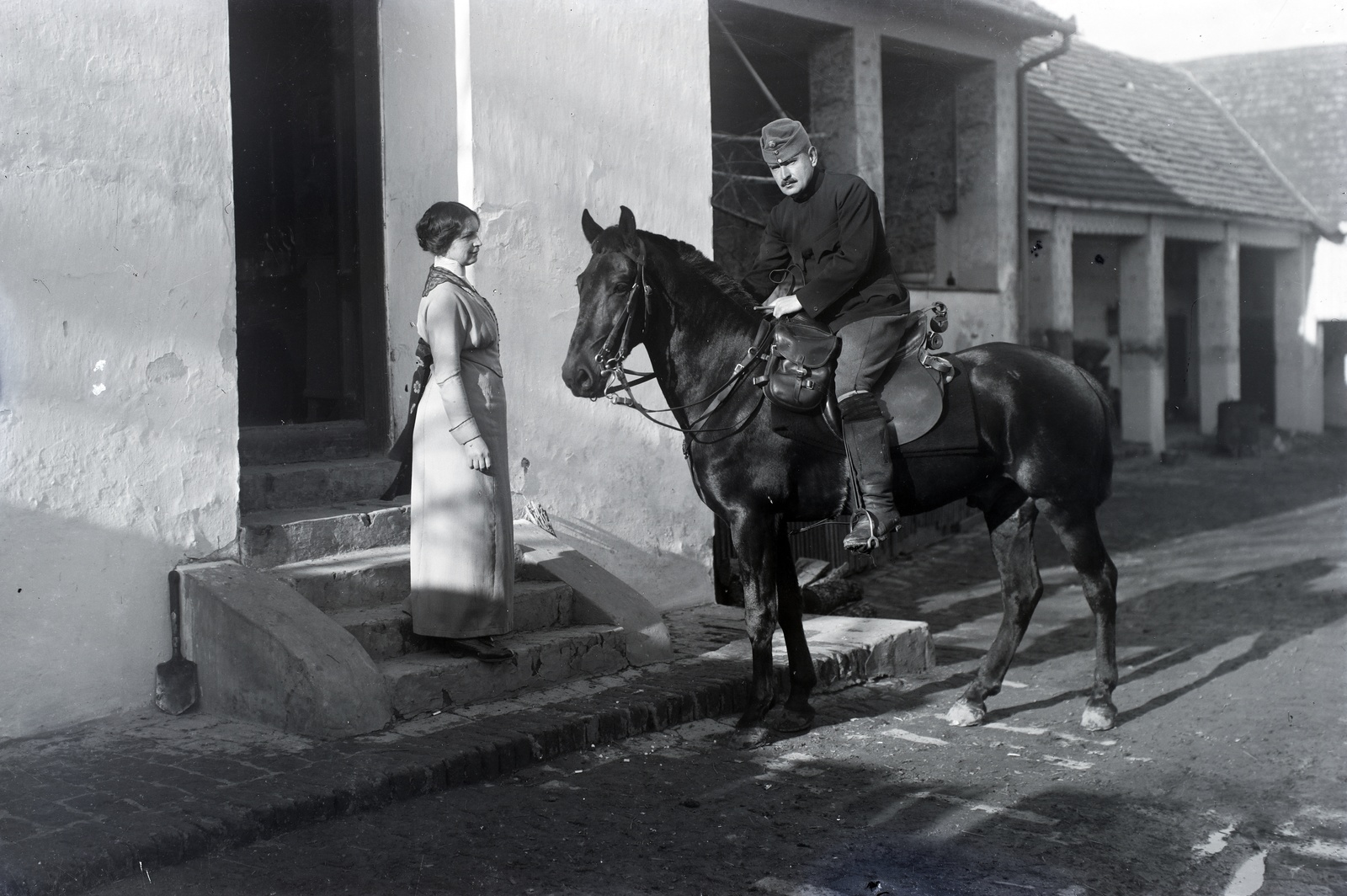 1917, Tóth Árpád, First World War, soldier, rider, saddle, Fortepan #149420