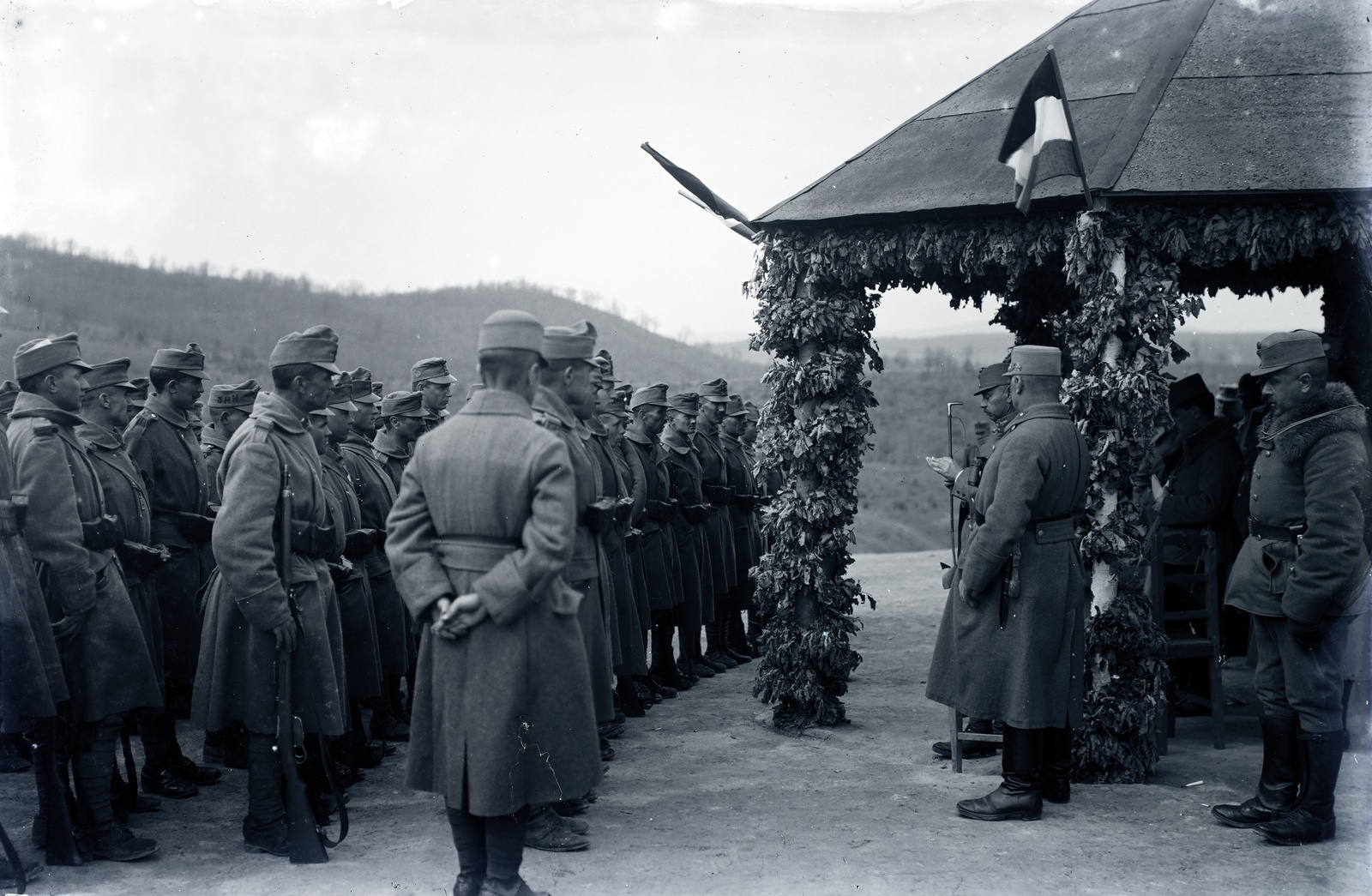 1918, Tóth Árpád, First World War, soldier, line-up, Fortepan #149434