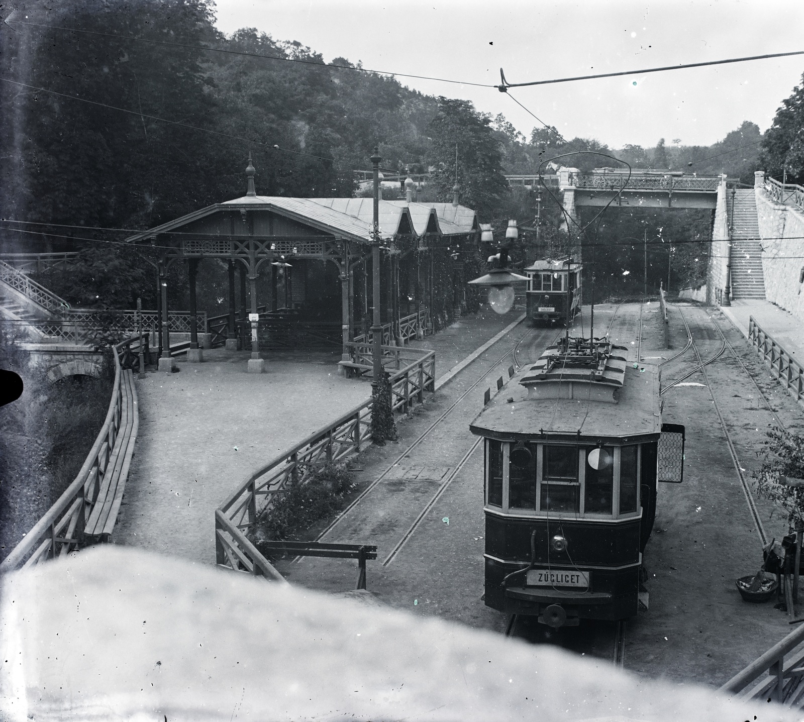 Hungary, Budapest XII., Zugliget, villamos-végállomás., 1909, Tóth Árpád, Budapest, tram, terminus, Fortepan #149470