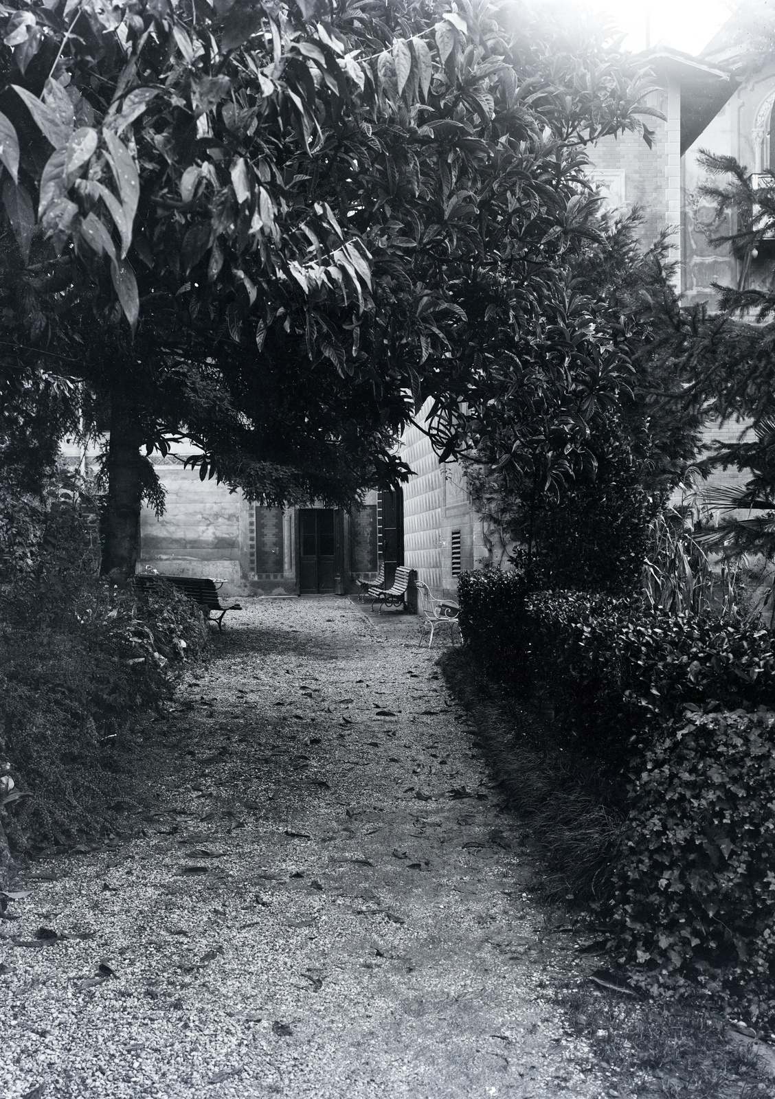 1920, Tóth Árpád, pad, bejárat, Fortepan #149474