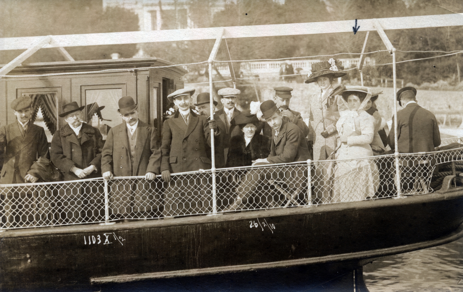 1912, Barna Imre, boat trip, Fortepan #150117