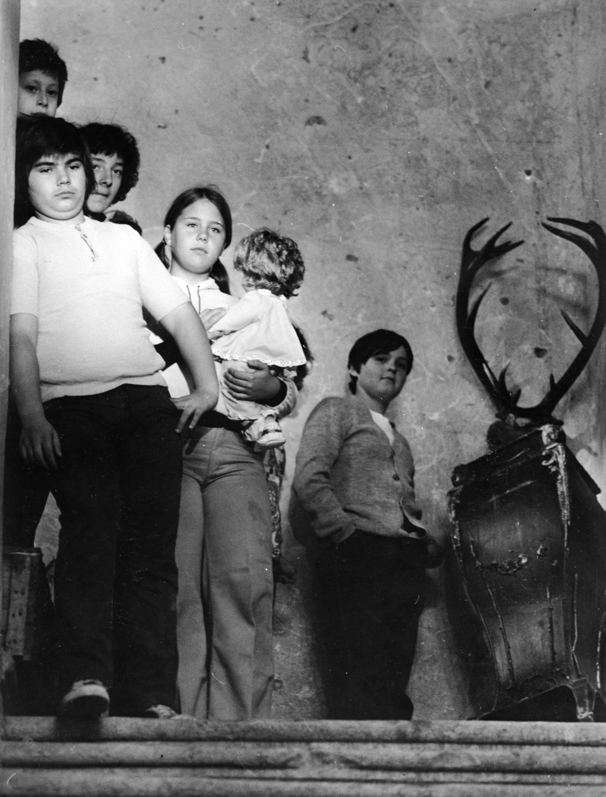 Hungary, gyermekszereplők a Két pont között a legrövidebb görbe című filmben., 1975, Révész György, Jávor István, teenager, trophy, Fortepan #150251