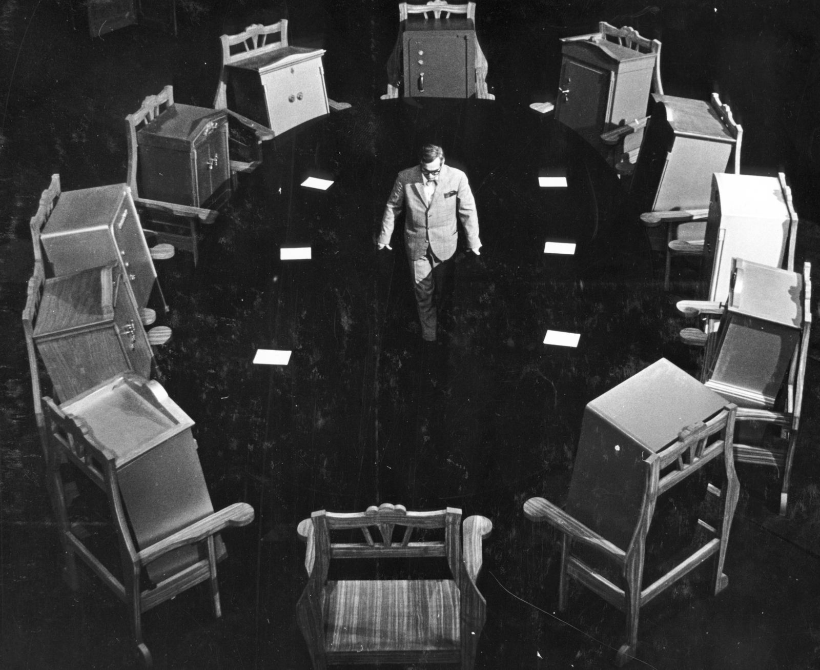 Hungary, az Utazás a koponyám körül című film főszereplője, az egyik lázálom jelenetében Latinovits Zoltán színművész., 1970, Révész György, Fortepan #150303