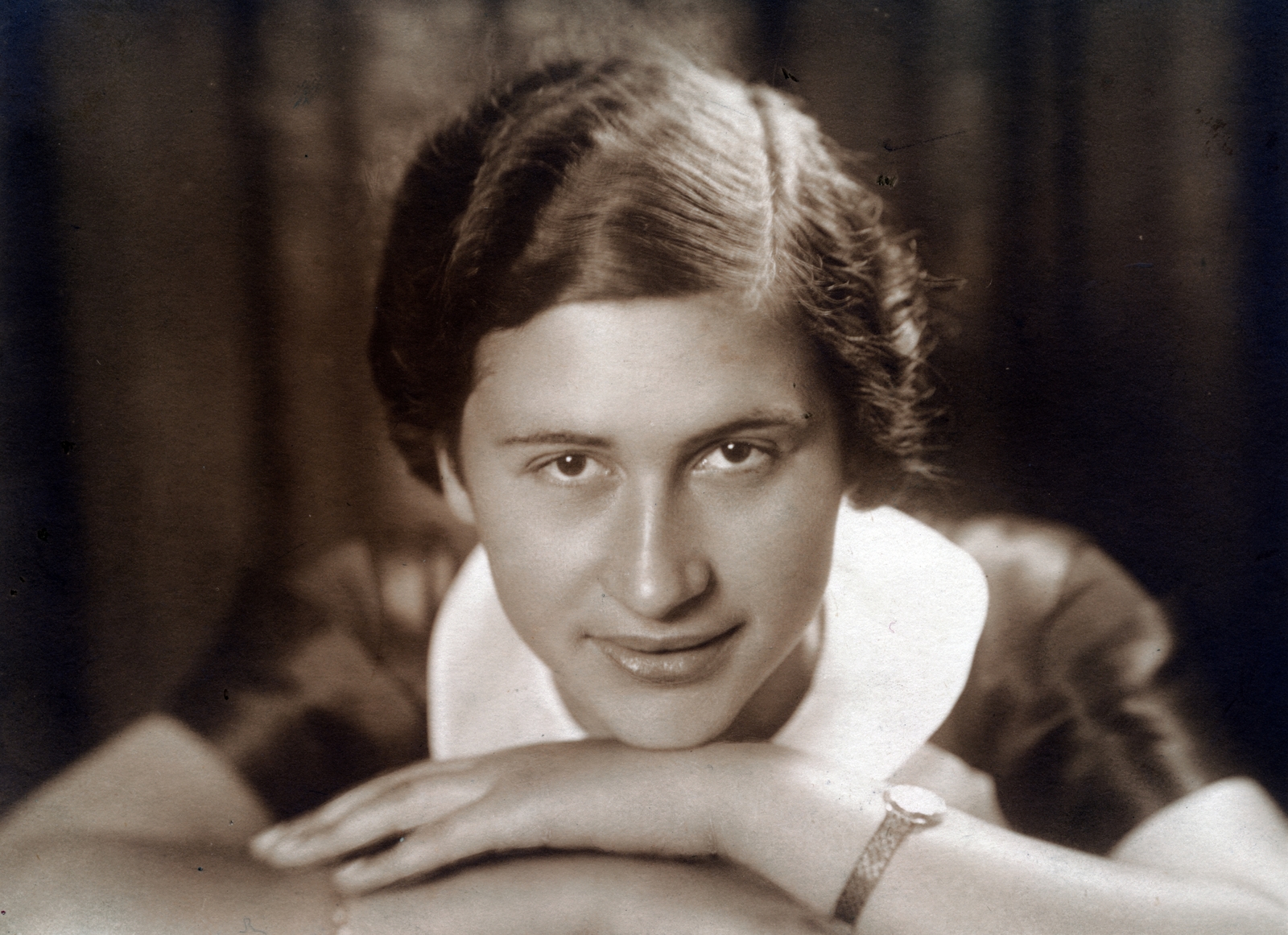 1936, Varga Csaba dr., portré, fejtámasztás, lány, Fortepan #150523