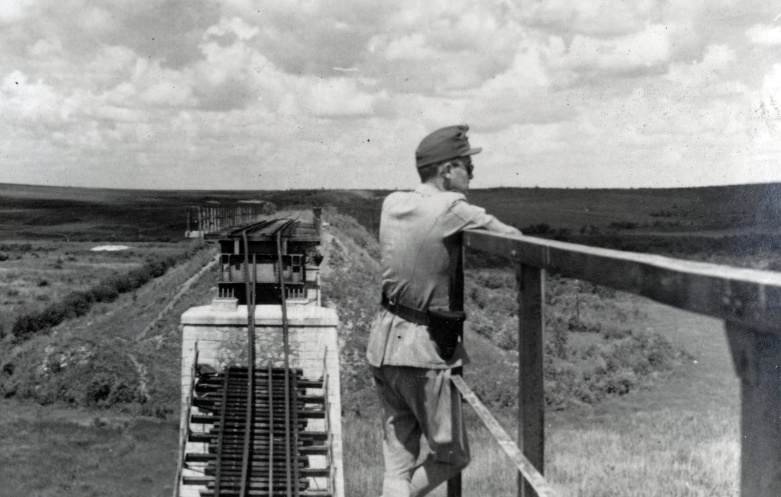 Ukraine, lerombolt vasúti híd., 1943, Varga Csaba dr., Fortepan #150871